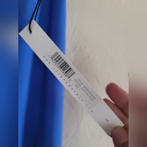 Susana Monaco, One Shoulder Dress, Dazzling Blue, Size Large - Picture 5 of 6